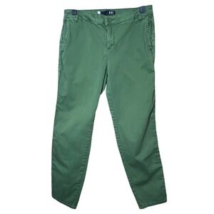 KUT From The Kloth Julianne Crop Trouser Olive Green Pants Womens Size 4 Pockets